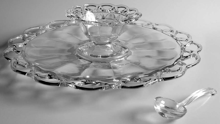 Crocheted Crystal (3 Piece) Buffet Set by Imperial Glass-Ohio-1