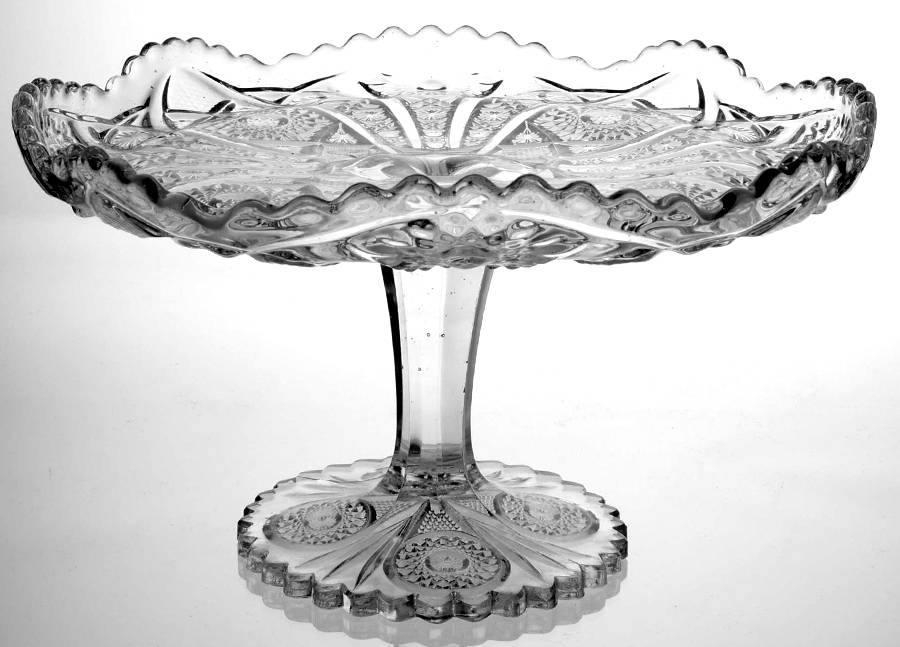 Daisy and Button Clear (Ohio) Cupped Edge Cake Stand by Imperial Glass-Ohio-1