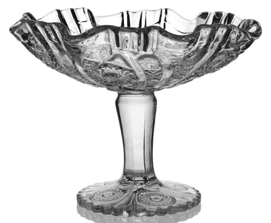 Daisy and Button Clear (Ohio) Round Compote (Height X Width) by Imperial Glass-Ohio-1