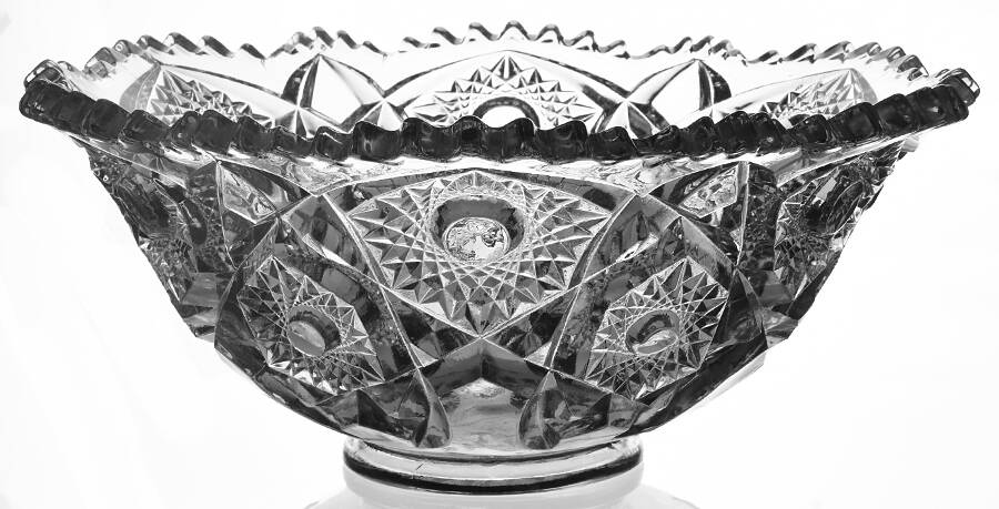 Daisy and Button Clear (Ohio) Punch Bowl by Imperial Glass-Ohio-1