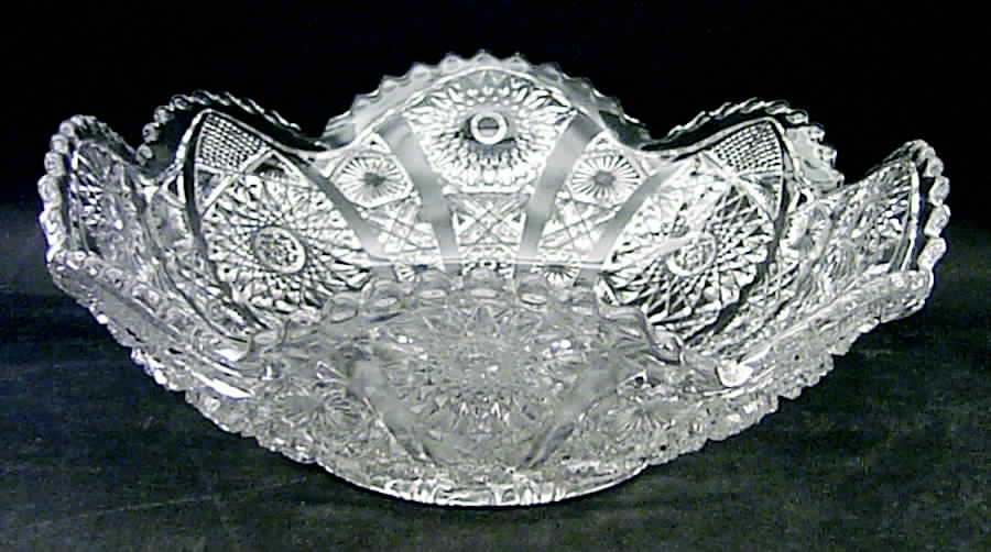 Daisy and Button Clear (Ohio) 11" Round Crimped Bowl by Imperial Glass-Ohio-1