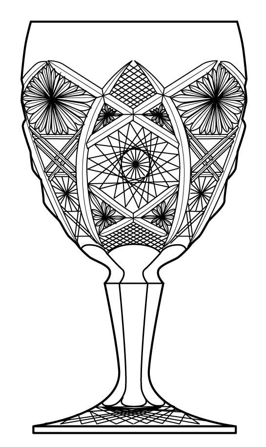 Daisy and Button Clear (Ohio) Water Goblet by Imperial Glass-Ohio-1