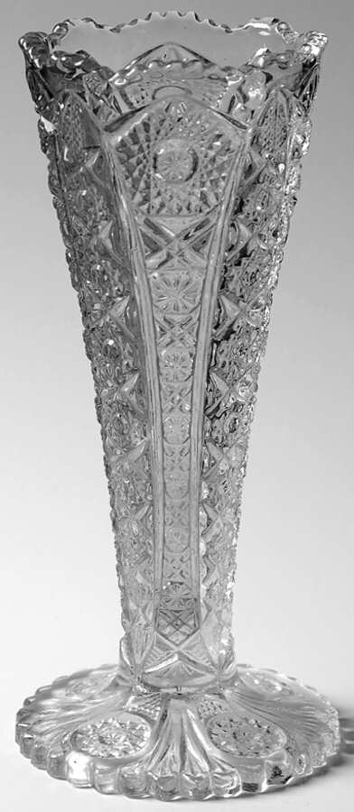 Daisy and Button Clear (Ohio) 8" Footed Vase by Imperial Glass-Ohio-1