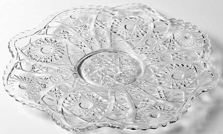 Daisy and Button Clear (Ohio) 13" Sandwich Plate by Imperial Glass-Ohio-1