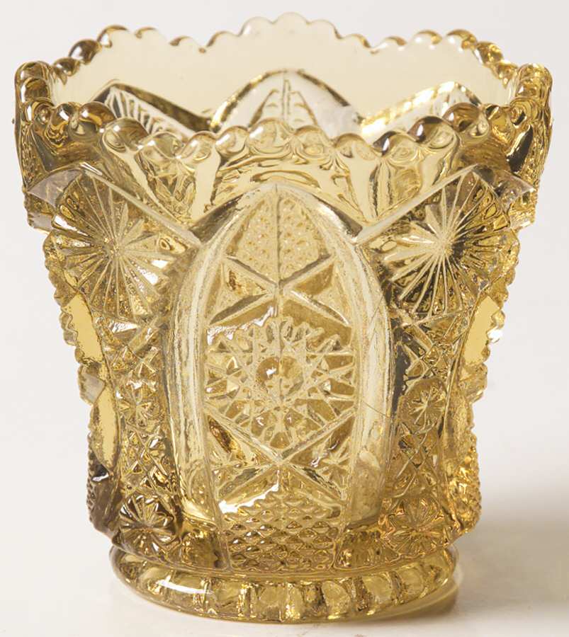 Daisy and Button Amber Toothpick Holder by Imperial Glass-Ohio-1