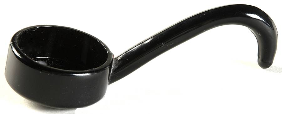 Diamond Quilted Black Mayonnaise Ladle by Imperial Glass-Ohio-1