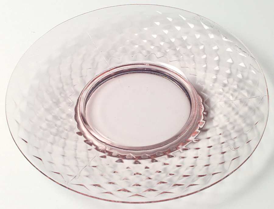 Diamond Quilted Pink Luncheon Plate by Imperial Glass-Ohio-1