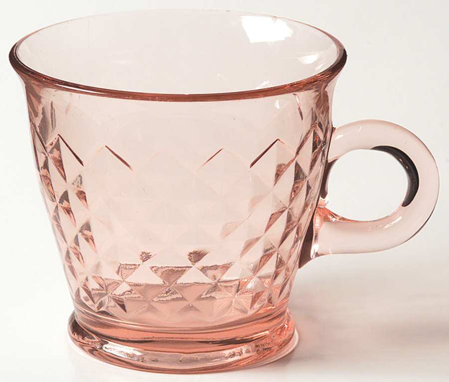 Diamond Quilted Pink Cup Only by Imperial Glass-Ohio-1