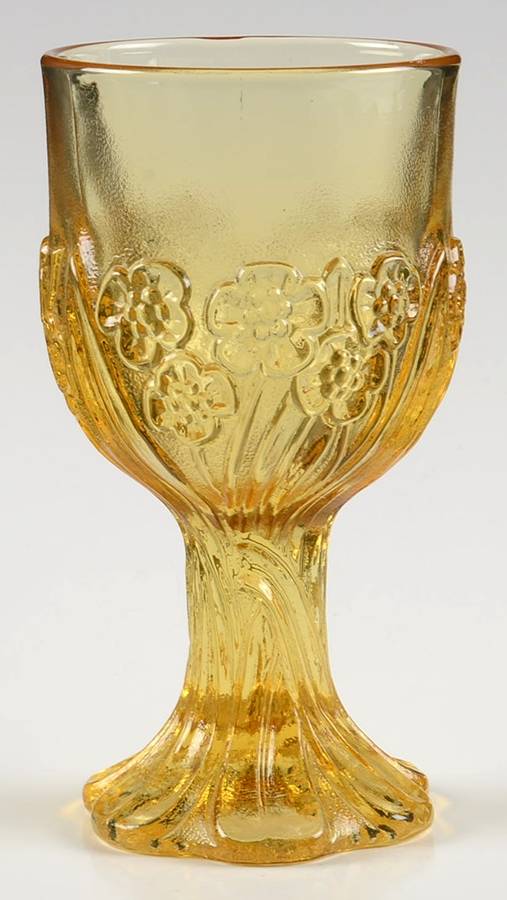 Flower Fair Yellow Wine Glass by Imperial Glass-Ohio-1