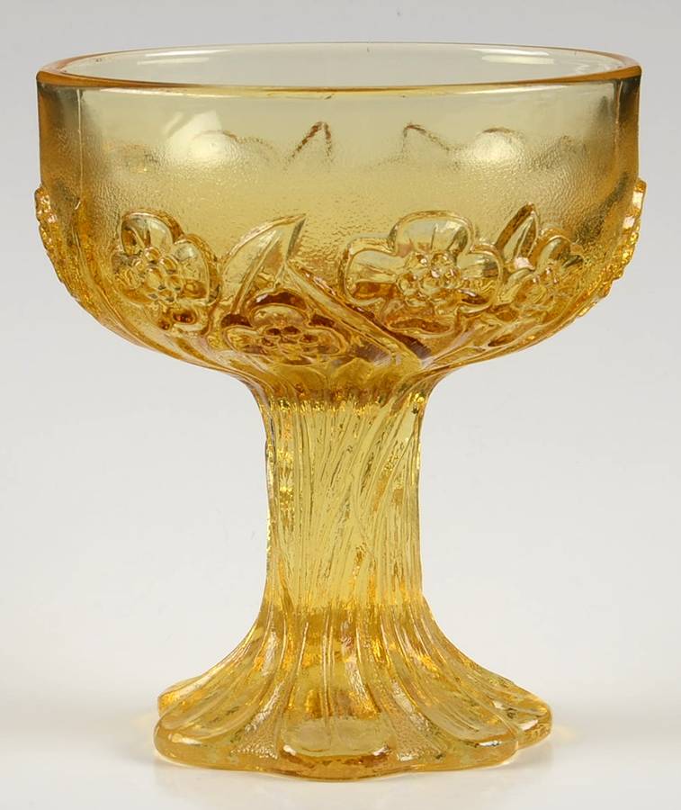 Flower Fair Yellow Champagne/Tall Sherbet by Imperial Glass-Ohio-1