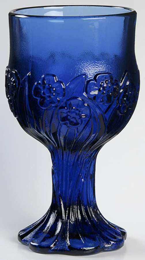Flower Fair Blue Wine Glass by Imperial Glass-Ohio-1