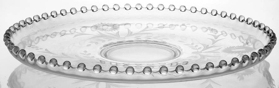 Floral (Cut) Cupped Edge Torte Plate by Imperial Glass-Ohio-1