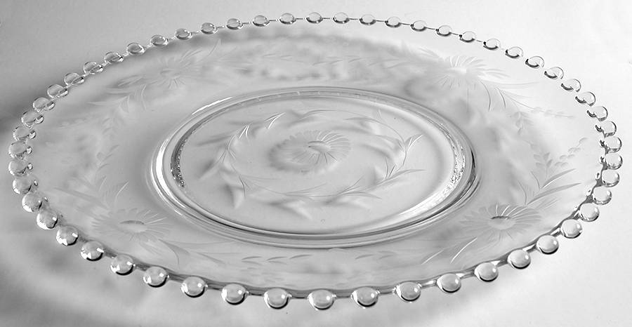 Floral (Cut) Dinner Plate by Imperial Glass-Ohio-1