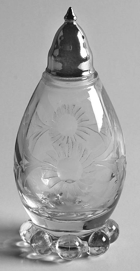 Floral (Cut) Shaker with Metal Lid by Imperial Glass-Ohio-1