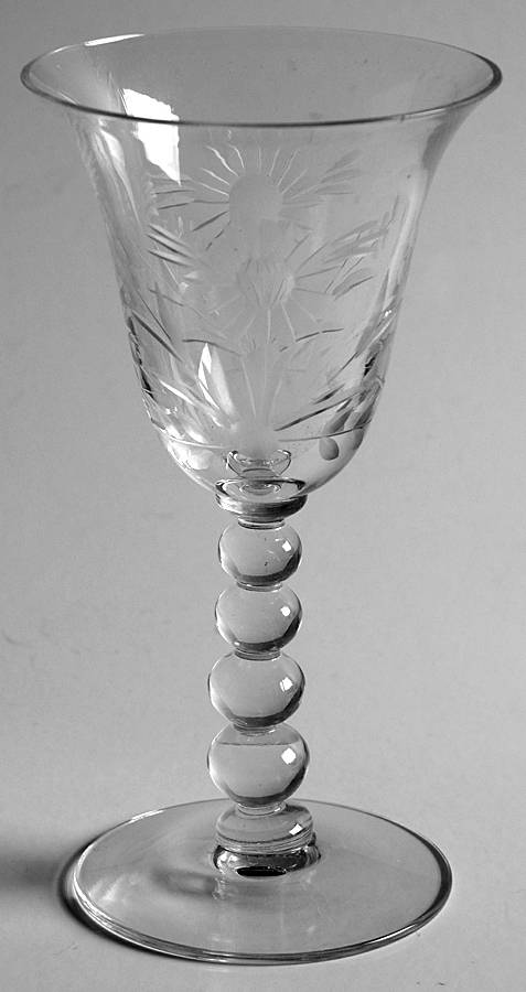 Floral (Cut) Wine Glass by Imperial Glass-Ohio-1