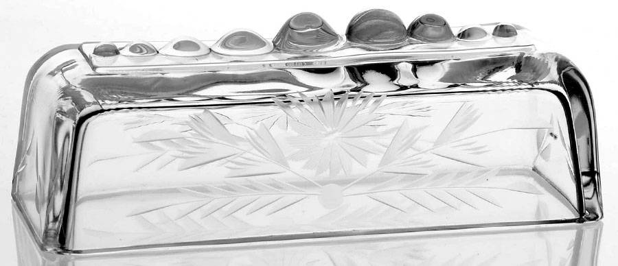 Floral (Cut) Lid for 1/4 Pound Butter by Imperial Glass-Ohio-1