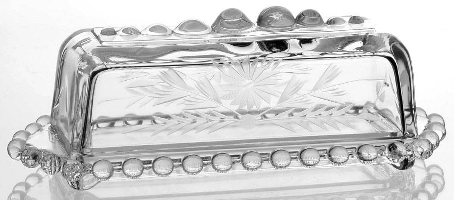 Floral (Cut) 1/4 Pound Covered Butter by Imperial Glass-Ohio-1