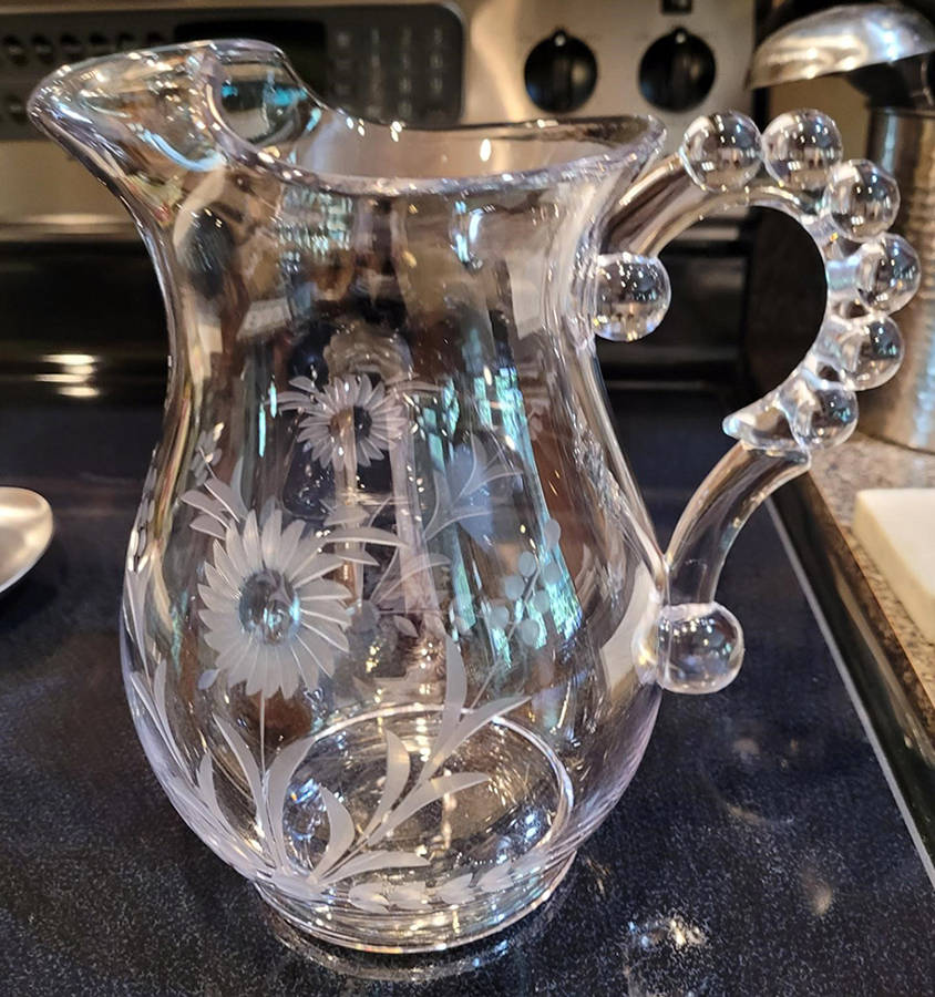 Floral (Cut) 80 Oz Pitcher by Imperial Glass-Ohio-1