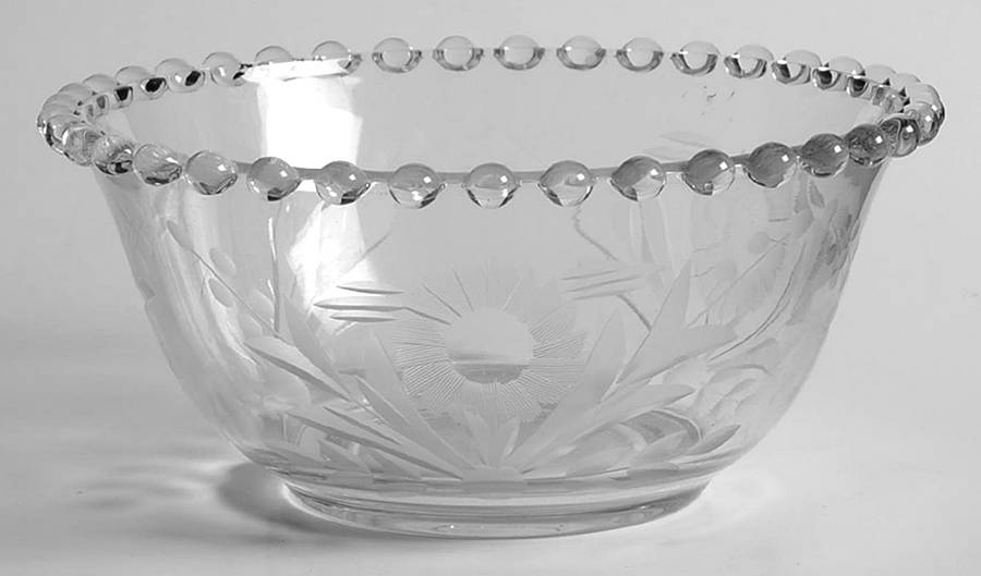 Floral (Cut) Divided Mayonnaise Bowl Only by Imperial Glass-Ohio-1