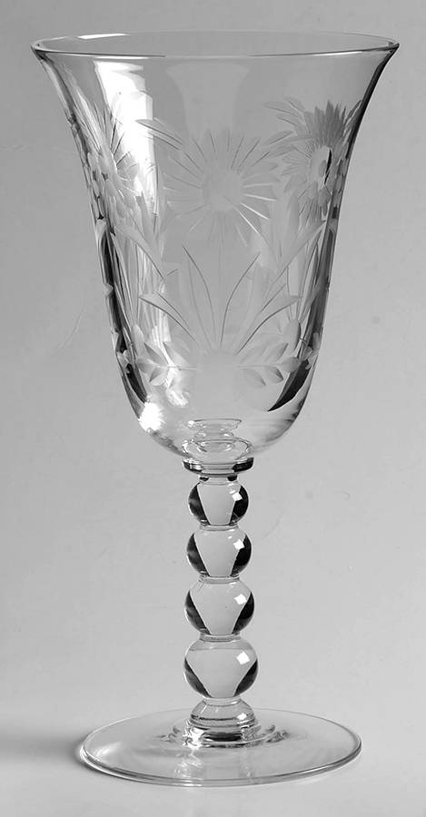 Floral (Cut) Water Goblet by Imperial Glass-Ohio-1