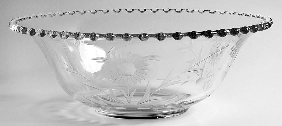 Floral (Cut) 10" Round Bowl by Imperial Glass-Ohio-1