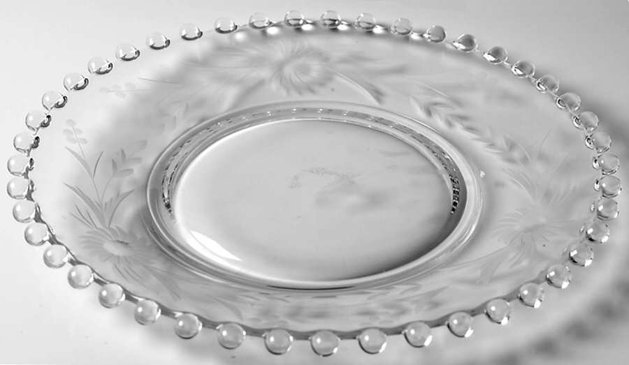 Floral (Cut) 8" Salad Plate by Imperial Glass-Ohio-1