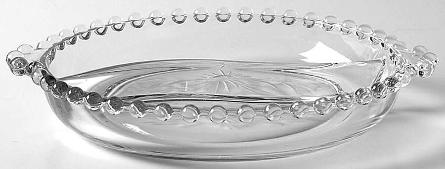 Floral (Cut) 7" Oval 2 Part Relish by Imperial Glass-Ohio-1
