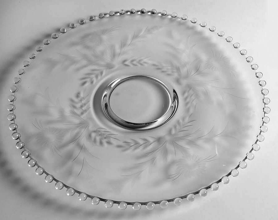Floral (Cut) Sandwich Plate by Imperial Glass-Ohio-1