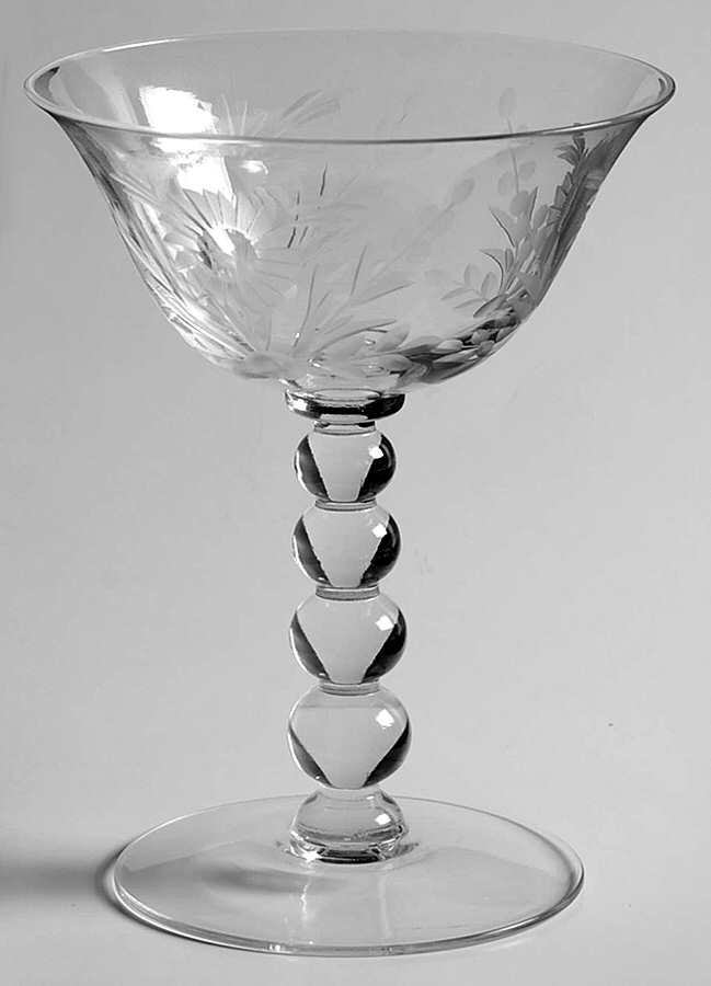 Floral (Cut) Champagne/Tall Sherbet by Imperial Glass-Ohio-1