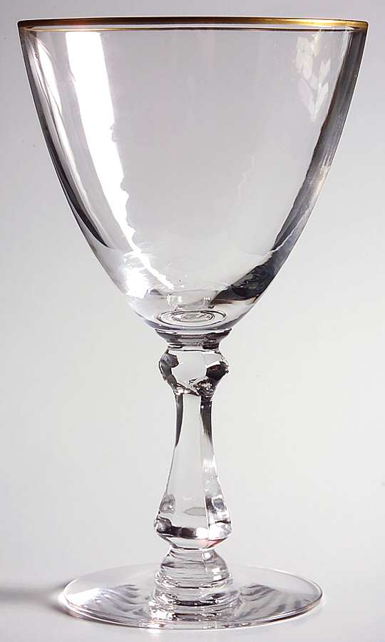 Heritage Clear (Gold Trim) Water Goblet by Imperial Glass-Ohio-1
