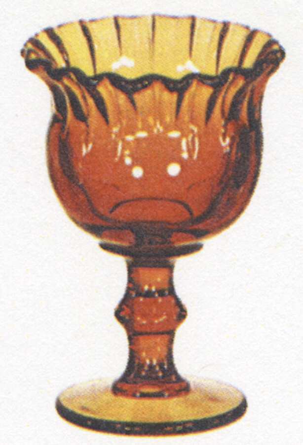 Hoffman House Amber 6" Footed Crimped Vase by Imperial Glass-Ohio-1