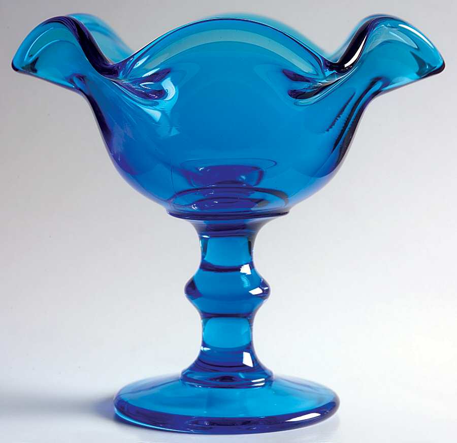 Hoffman House Antique Blue Round Compote (Height X Width) by Imperial Glass-Ohio-1