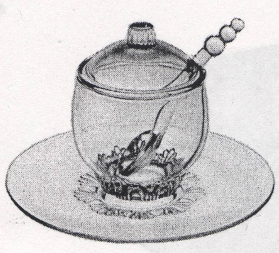 Imperial Tiara Marmalade with Lid & Ladle by Imperial Glass-Ohio-1