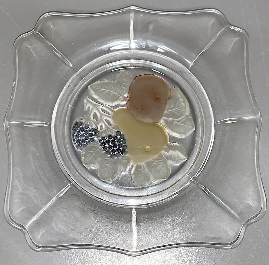 Intaglio Flashed 7" Salad Plate by Imperial Glass-Ohio-1