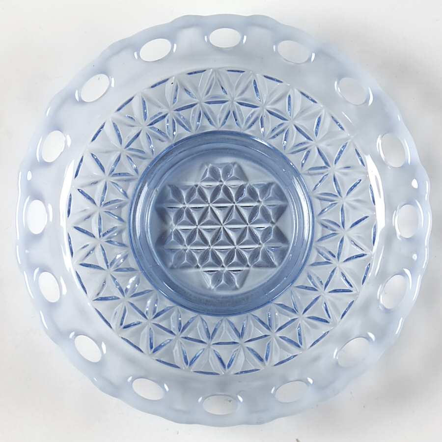 Laced Edge Blue Opalescent (Katy) Saucer Only by Imperial Glass-Ohio-1