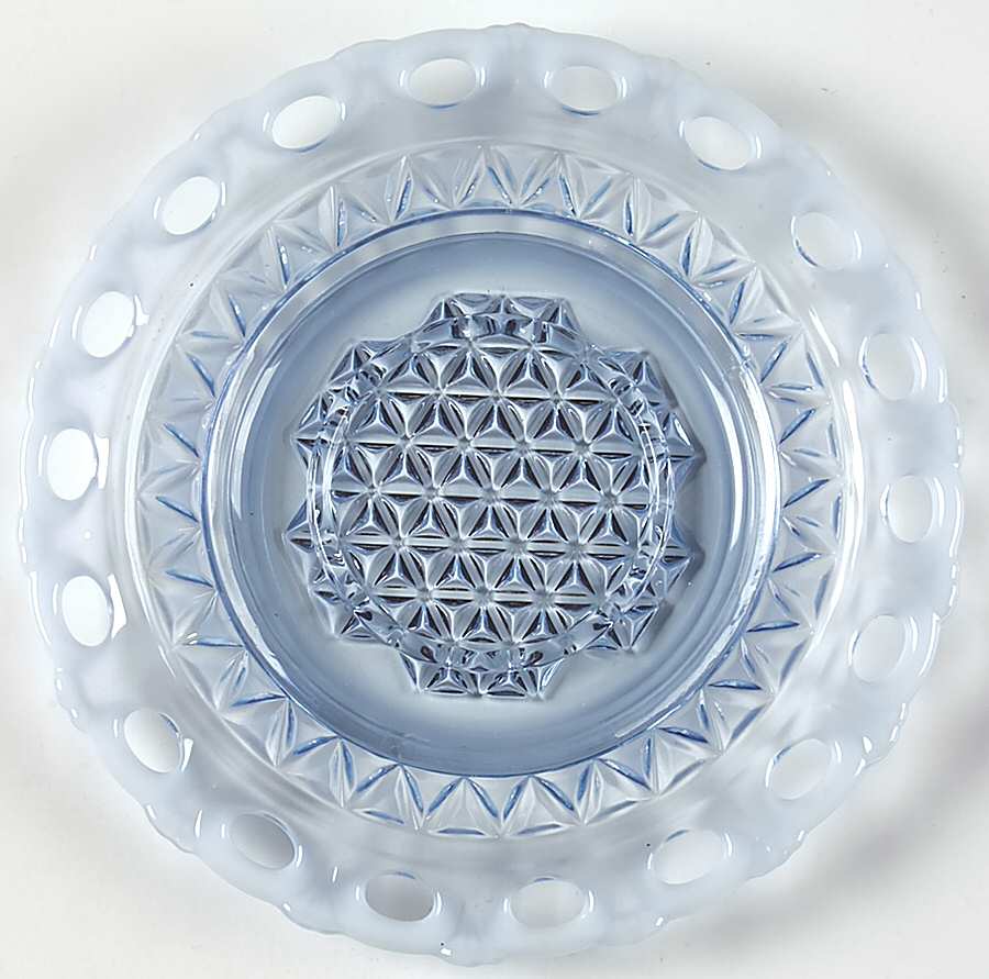 Laced Edge Blue Opalescent (Katy) Mayonnaise Underplate Only by Imperial Glass-Ohio-1