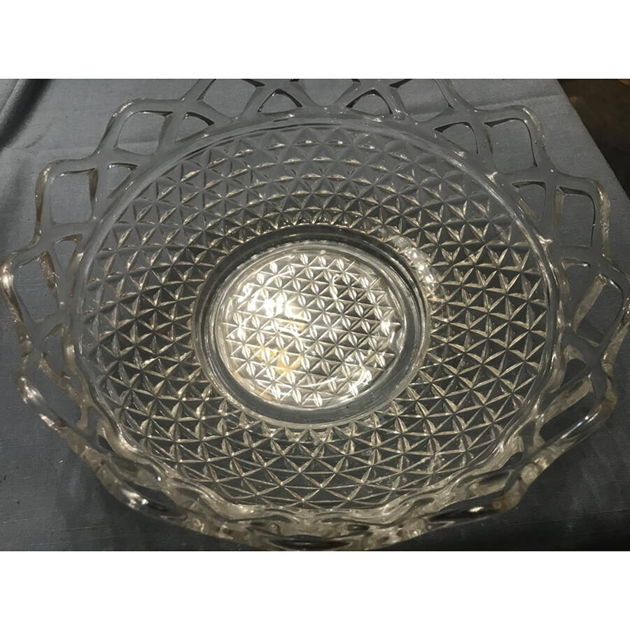 Laced Edge Clear 10" Round Bowl by Imperial Glass-Ohio-1