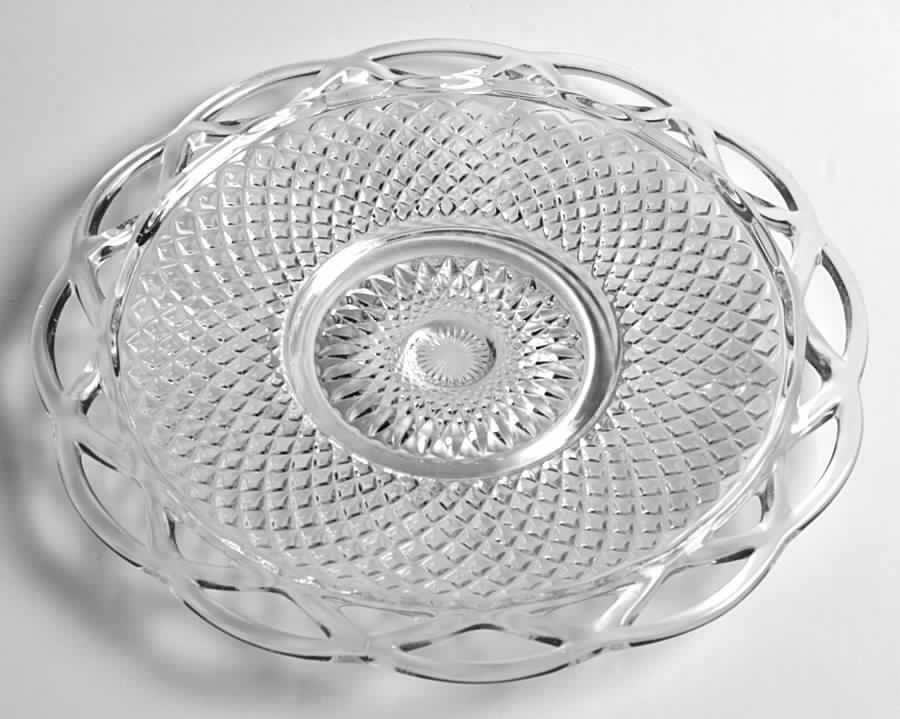 Laced Edge Clear 8" Salad Plate by Imperial Glass-Ohio-1