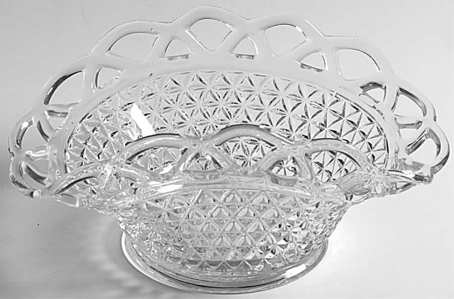 Laced Edge Clear 9" Basket Bowl by Imperial Glass-Ohio-1