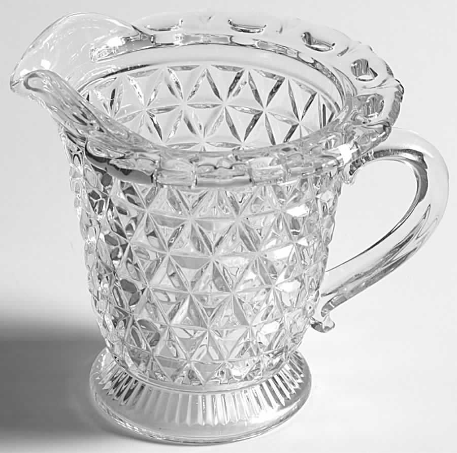Laced Edge Clear Footed Creamer by Imperial Glass-Ohio-1