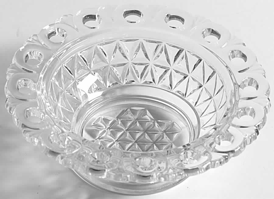 Laced Edge Clear Small Fruit Dessert Bowl by Imperial Glass-Ohio-1