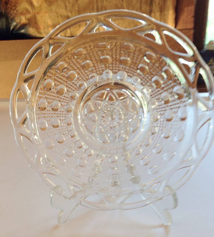 Laced Edge Clear 8" Salad Plate by Imperial Glass-Ohio-1