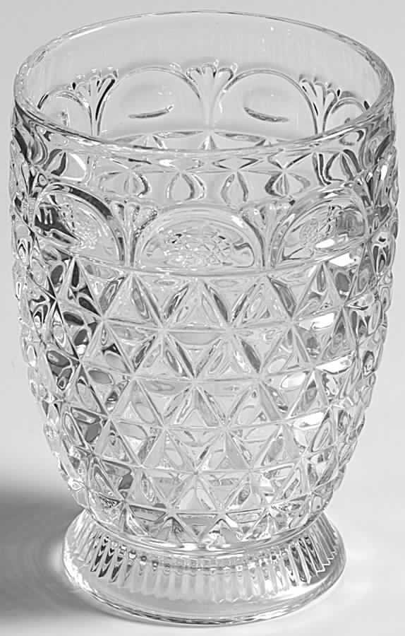 Laced Edge Clear 8 Oz Footed Tumbler by Imperial Glass-Ohio-1