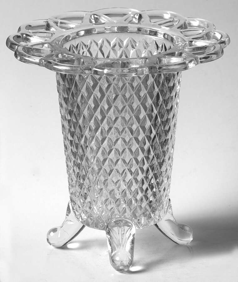 Laced Edge Clear 4" 4-Toed Flower Vase by Imperial Glass-Ohio-1