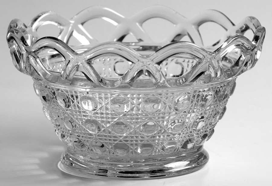 Laced Edge Clear 5" Basket Bowl by Imperial Glass-Ohio-1