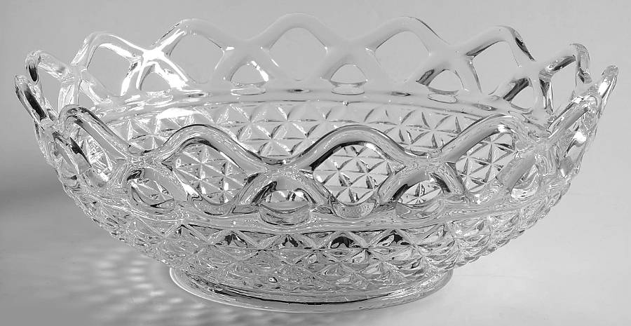 Laced Edge Clear 9" Round Bowl by Imperial Glass-Ohio-1
