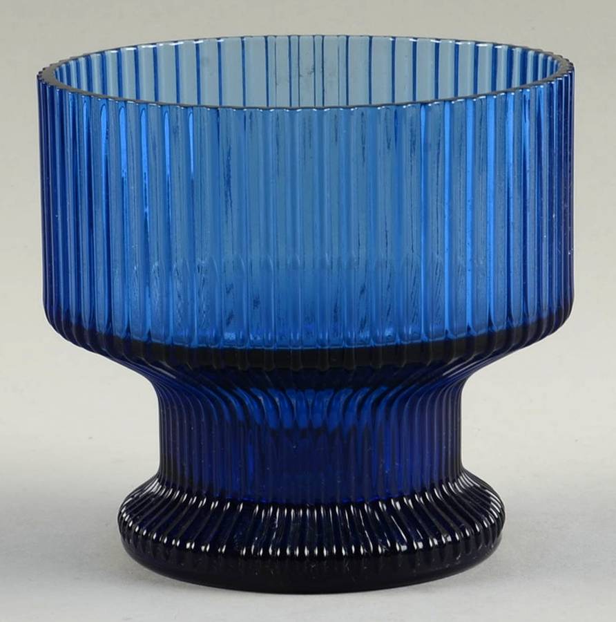 Linear Blue Champagne/Tall Sherbet by Imperial Glass-Ohio-1