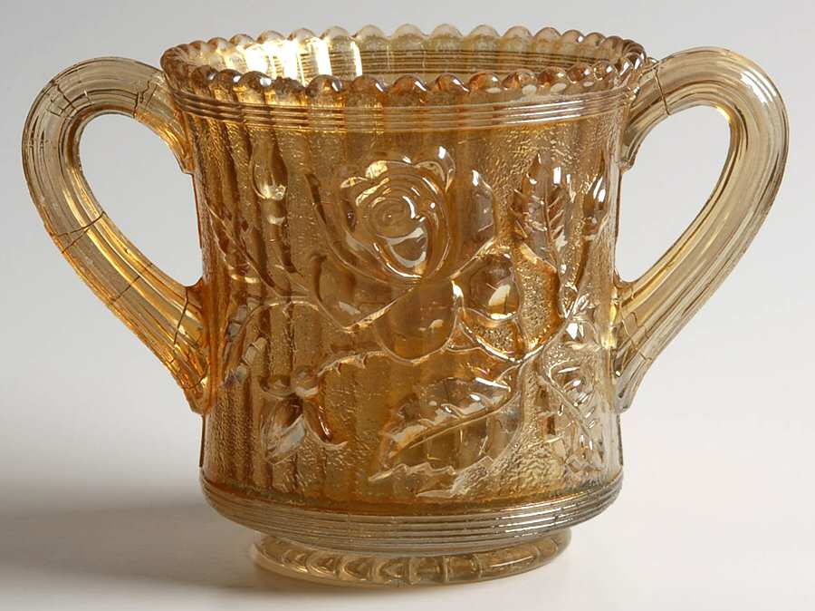 Lustre Rose Marigold Sugar Bowl W/Lip No Lid by Imperial Glass-Ohio-1