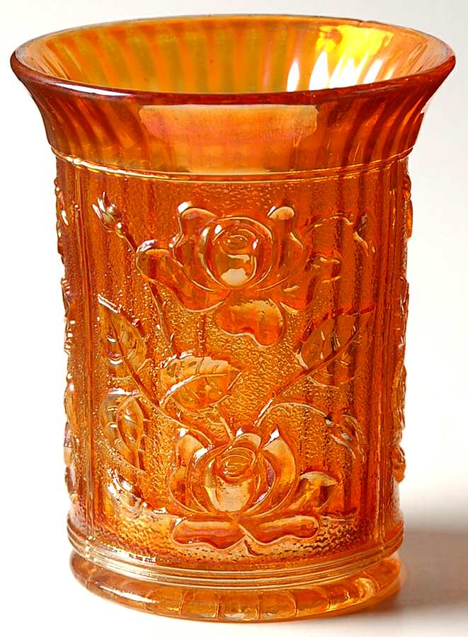 Lustre Rose Marigold 9 Oz Flat Tumbler by Imperial Glass-Ohio-1