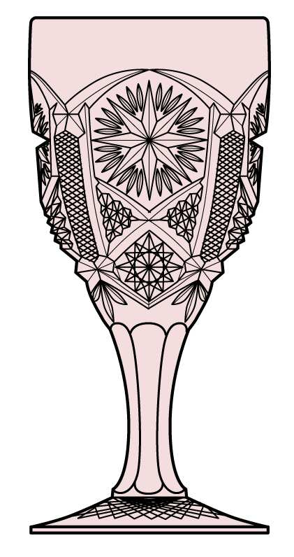 Mogul Variant Pink Water Goblet by Imperial Glass-Ohio-1